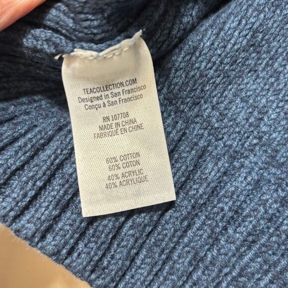 Tea Collection Kids XL Size 12 Navy Fair Isle Cardigan Button Front - Picture 6 of 8